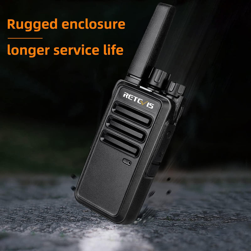 Retevis RT68 Walkie Talkies Rechargeable,Portable FRS Two-Way Radios for Adults,Heavy Duty 2 Way Radios Long Range,USB Charging Base,License Free Walkie Talkie for Road Trip Gifts Camping (2 Pack) without display