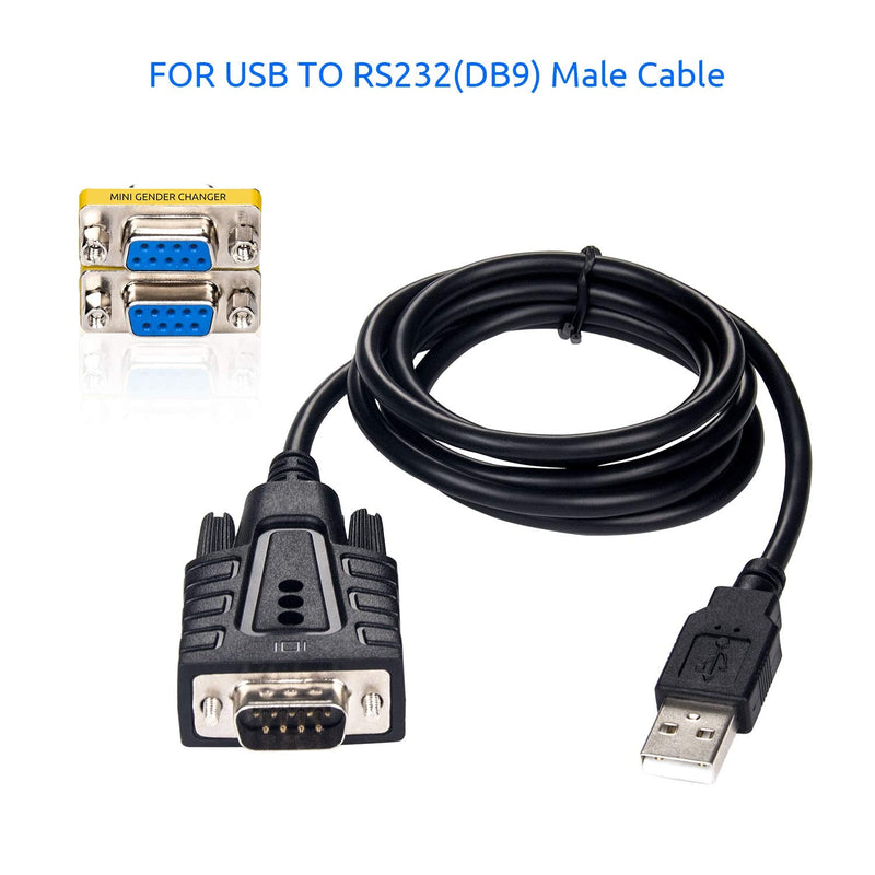 DriverGenius RD232F2F DB9 Serial RS232 COM Gender Changer - for USB to RS232 Serial Cable Adapter (Female/Female) F/F