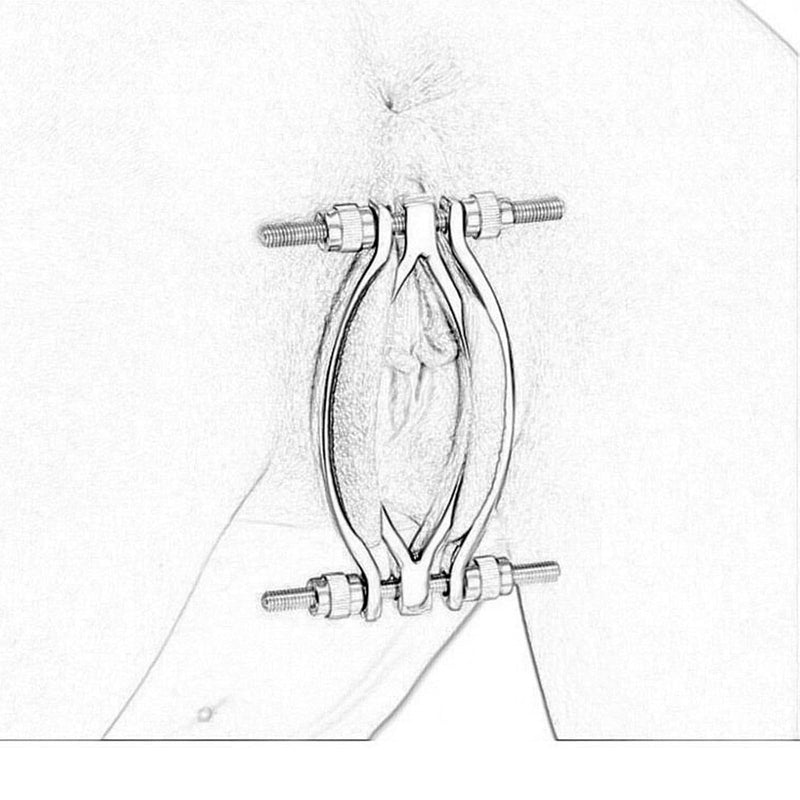 AMAZBEE Labia Spreader for Women Stainless Steel Vaginal Spreader for Speculum Fetish Clitoris Labia Clip for Adults SM Sex Games (1) 1