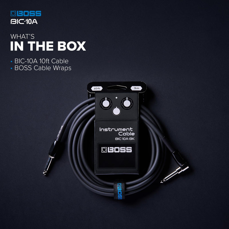 [AUSTRALIA] - BOSS Colorful Quality Lightweight Instrument Cable (BIC-10A-BK) BLACK 