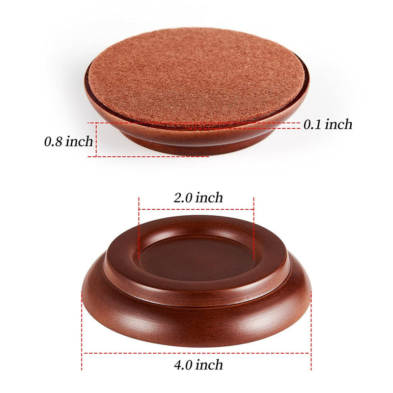 [AUSTRALIA] - Piano Caster Cups - Upright Piano Wheel Floor Protectors Piano Coasters .Set of 4 Brown 