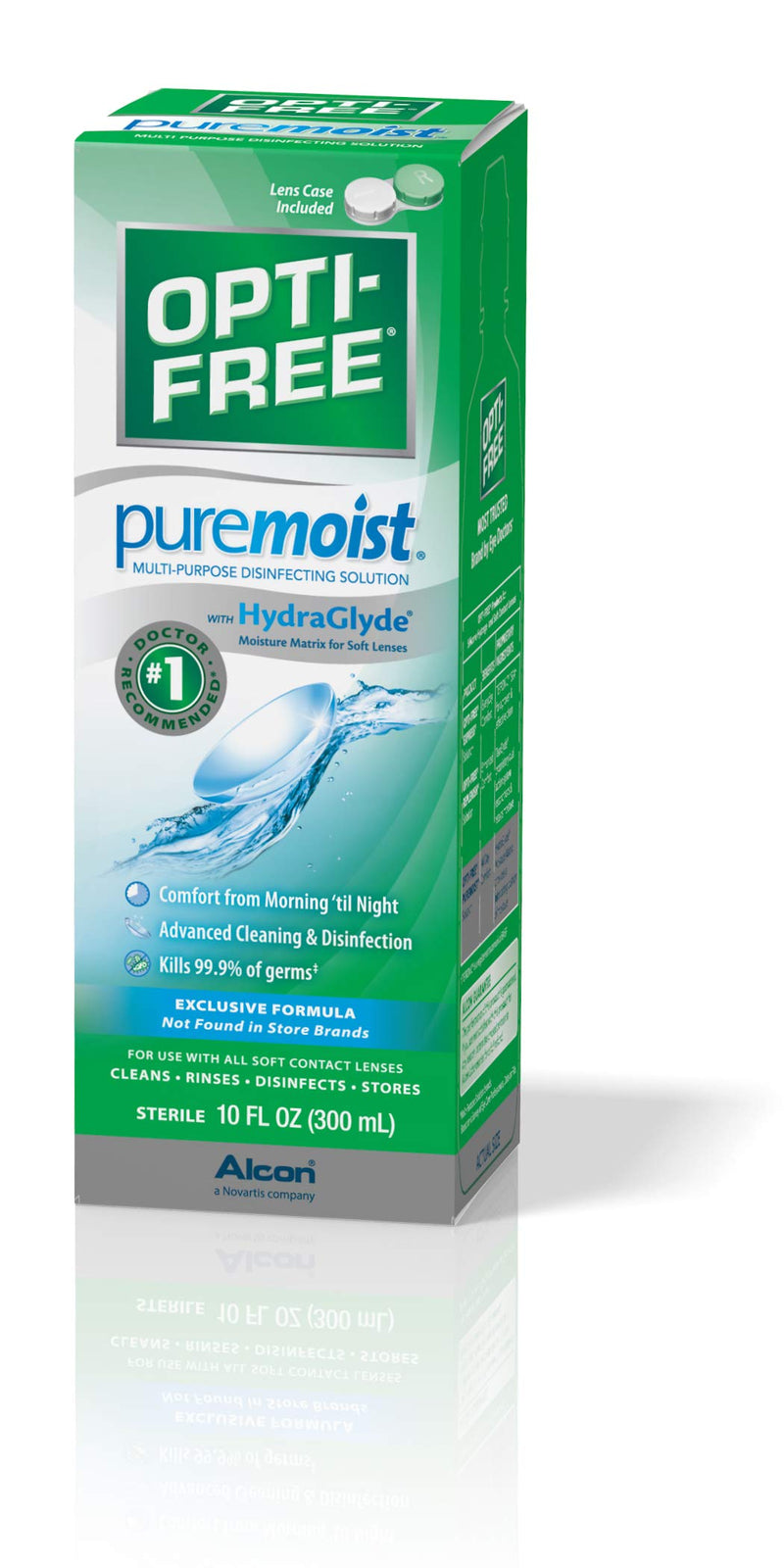 Opti-Free Puremoist Multi-Purpose Disinfecting Solution with Lens Case, 10-Ounces, 10 FL Oz (Pack of 1) 10 Fl Oz (Pack of 1)