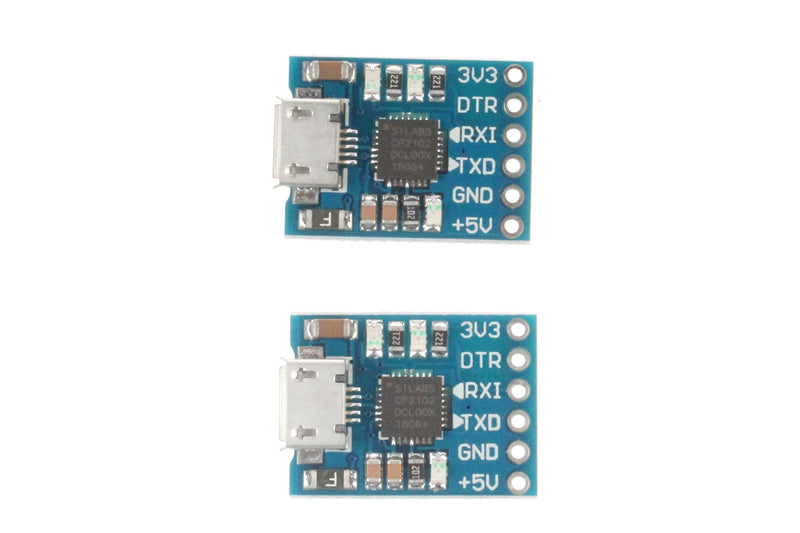 NOYITO CP2102 Micro USB to TTL Serial Module UART 6 Pin Serial Converter STC Downloader (Pack of 2)