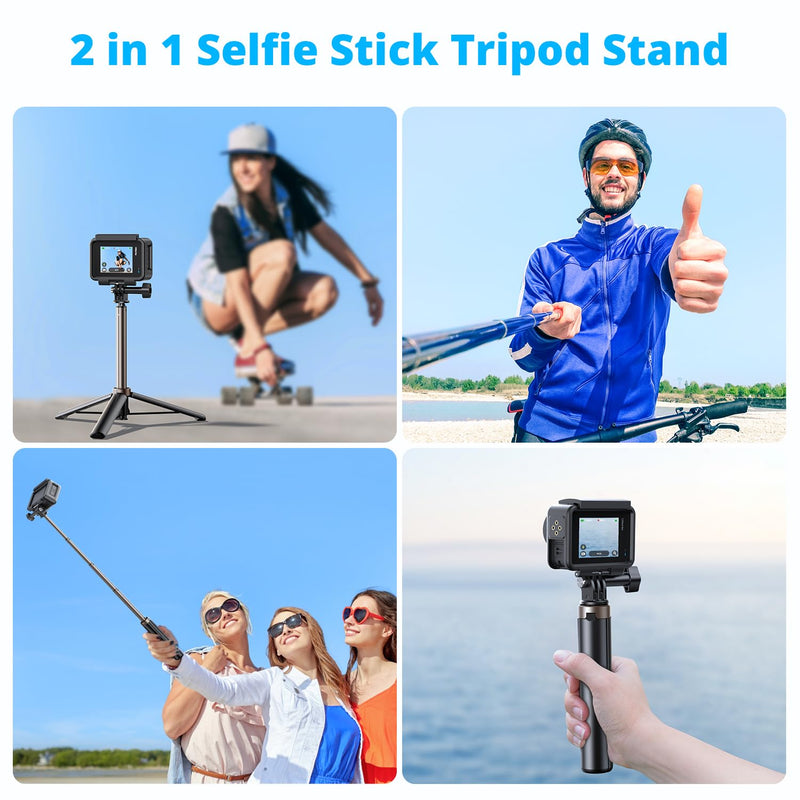 AKASO 60cm Selfie Stick Tripod Lightweight 5 Leve Extension for Shooting Video Vlog Accessories Compatible with AKASO Action Camera EK7000/Brave 4/Brave 7 LE/Brave 7/GoPro Hero12/11/10/ 9/Max/DJI Osmo (60cm) Selfie Stick Tripod