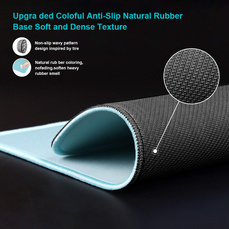 Mouse Pad with Durable Stitched Edge, Small Computer Mousepad Desk Mat with Smooth Surface, Non Slip Rubber Base Mouse Pad for Laptop, Gaming, 10.2x8.3x0.12in, Light Blue Light Blue/Black Base 10.2*8.3*0.12inch/S