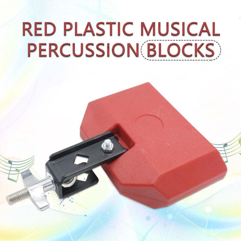 5" Jam Block, Red Plastic Musical Percussion Blocks, Adjustable Mounting Bracket, Latin Drum Instrument Compatible for Various Music Genres, Enhancing The Rhythm of Musical Performance