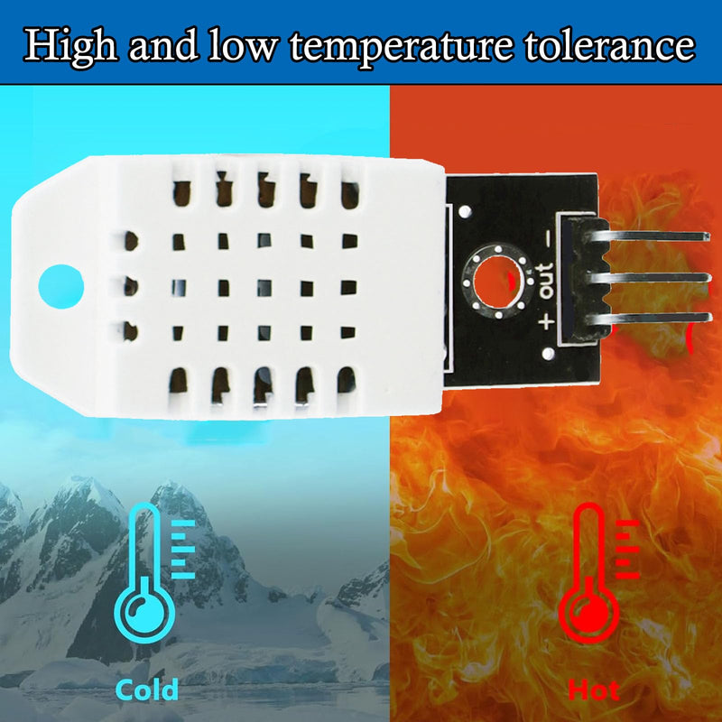 Pack of 2 Compatible with Temperature and Humidity Sensor 3V-5.5V with Board and 2 Cables, Temperature Sensor Compatible with Arduino and Raspberry Pi for DIY Microelectronics Projects