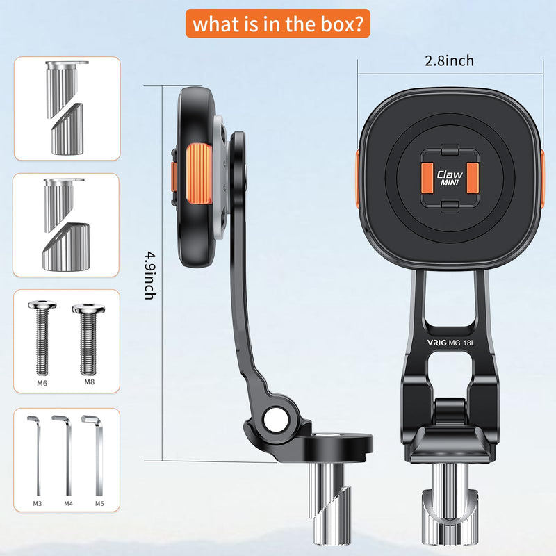 MG18L Claw MINI Magnetic Phone Mount Road bike mobile phone holder, iding bracket special shock absorption fixed mountain bike motorcycle navigation triangle(Triangle Type) Triangle Type