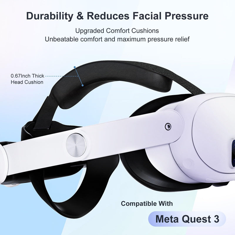 5000mAh Battery Pack for Oculus Quest 2 (Pack of 2),Comfort Adjustable Head Strap for Meta Quest 3