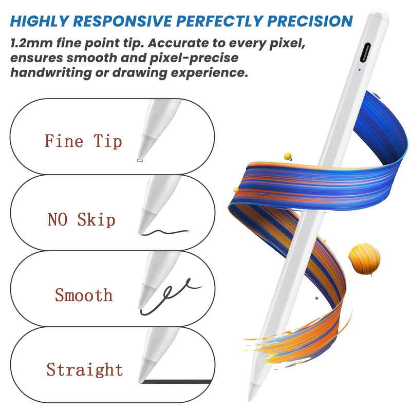 Active Stylus Pen for Amazon Kindle Fire HD 8 Plus,New Plastic Point Tip with Precise and Accurate Drawing Pencil Compatible with Amazon Kindle Fire HD 8 Plus Stylus Pencil,White White