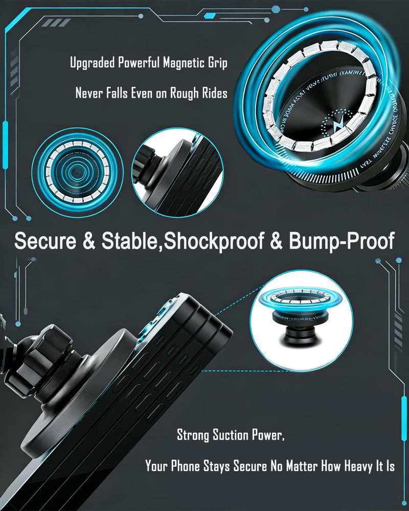 for Sonata Phone Mount 2024-2026 Magnetic Fast Wireless Charging | Custom Fit for Sonata, Strong Magnetism, Universal Compatibility, 360° Rotation, No Drill, No View Blockage, Secure Hold