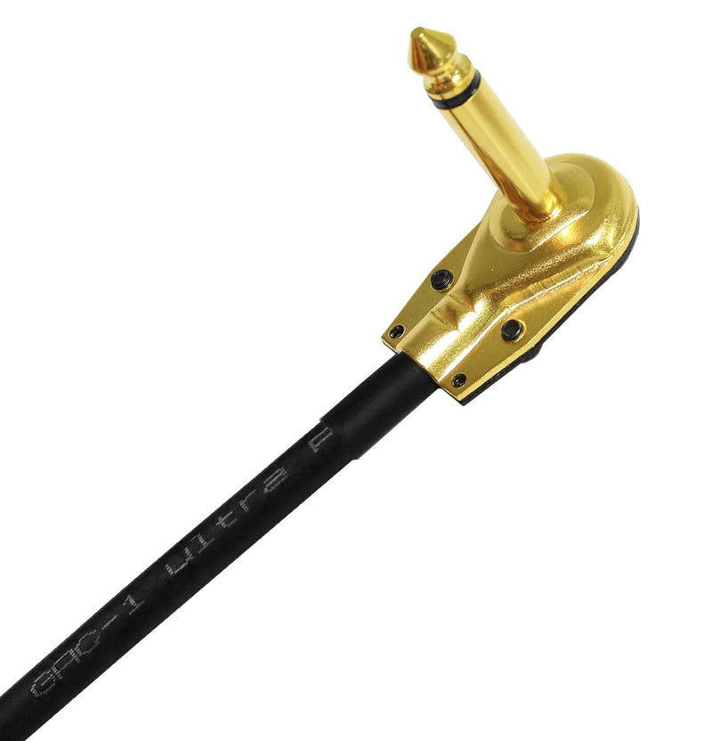 WORLDS BEST CABLES 5 Units - 9 Inch - Gotham GAC-1 Ultra Pro - Low-Cap (21pF/ft) Guitar Bass Effects Instrument, Patch Cable & Gold (6.35mm) Low-Profile R/A Pancake Type Connectors - Custom Made