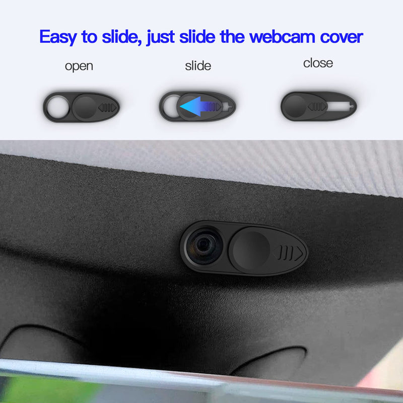 AWINNER (2 Pack) Car Camera Cover Slide Compatible with Tesla Model 3 / Y,Front-Facing Webcam Cover Slider Stickers,Privacy Blocker Sliding Shield,Anti-Spy