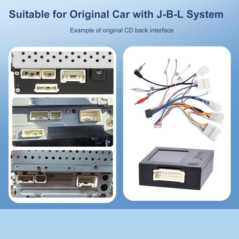 Wiring Harness for Toyota J-B-L Stereo Radio, 16-Pin Harness with Canbus, Compatible with Camry Corolla RAV4 Lexus Tundra 4Runner Highlander Vios Yaris Sienna Hilux Prado Fortuner,Power Cord/Box