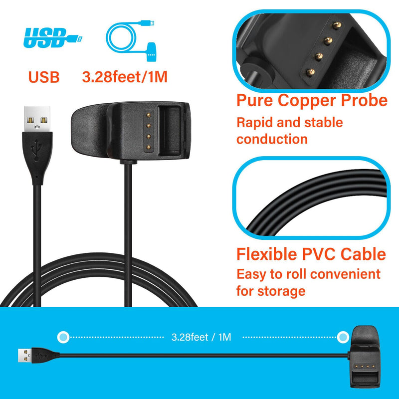Dog Bark Trainning Collar Charging Clip for Garmin TT15Mini T5Mini | USB Charger Cable for Dog Barking Bark Shock Collar PT10 TB10 PT6 ,E Collar Cord, Barklimiter Tracking Collar Charger Clip Black 10pks