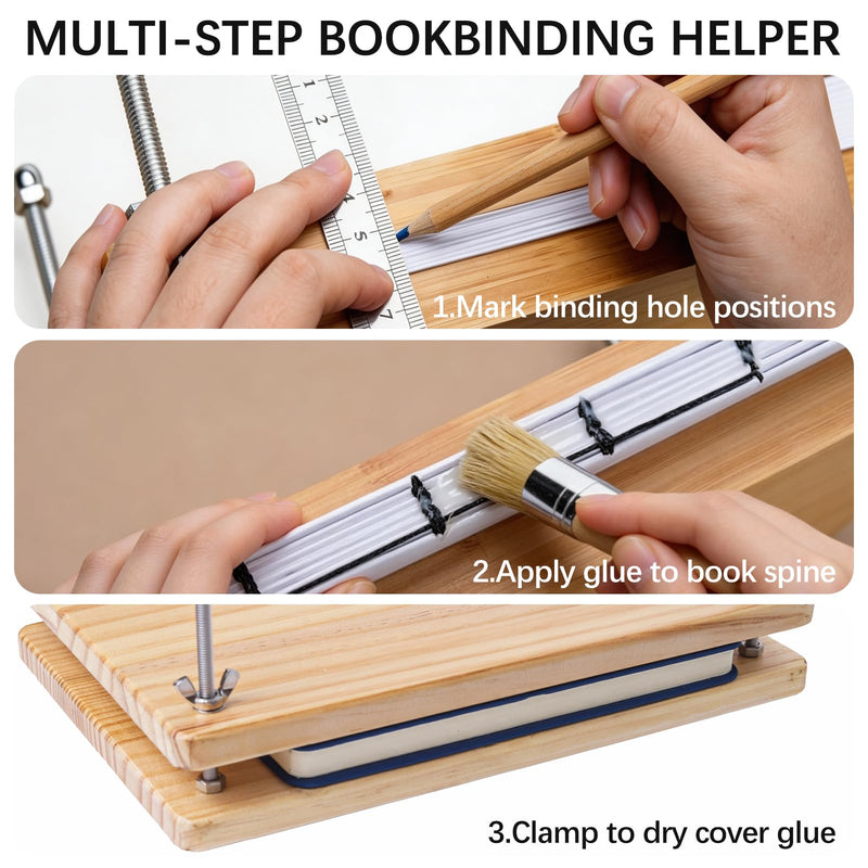 50 Pcs Book Binding Kits for Beginners - Complete DIY Kit with Tools & Instructions, 11.6 x 7.6 Inches
