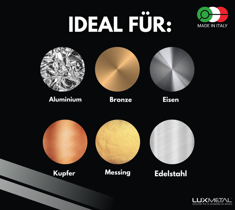 Lux Metal - Polishing Disc 150 mm Cotton Suitable for Grinding Stand Double Grinder Drill Cordless Screwdriver Angle Grinder Polishing Discs for Polishing Metal such as Aluminium Stainless Steel for