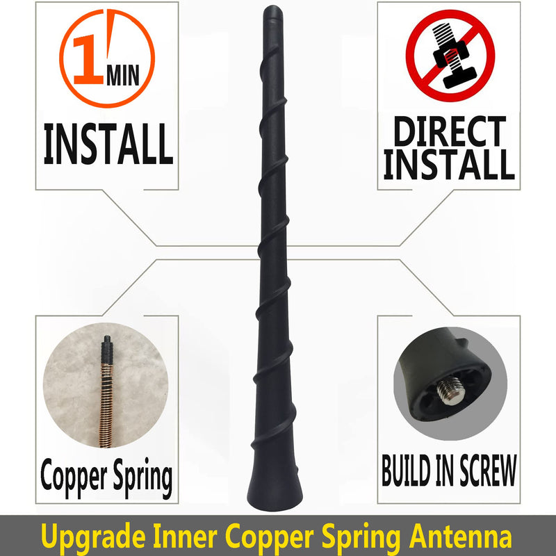 [AUSTRALIA] - Rubber Antenna for Jeep Liberty (2011-2012), Jeep Liberty Antenna - Car Wash Proof, 8 Inch Internal Copper Coil Antenna Mast Replacement 