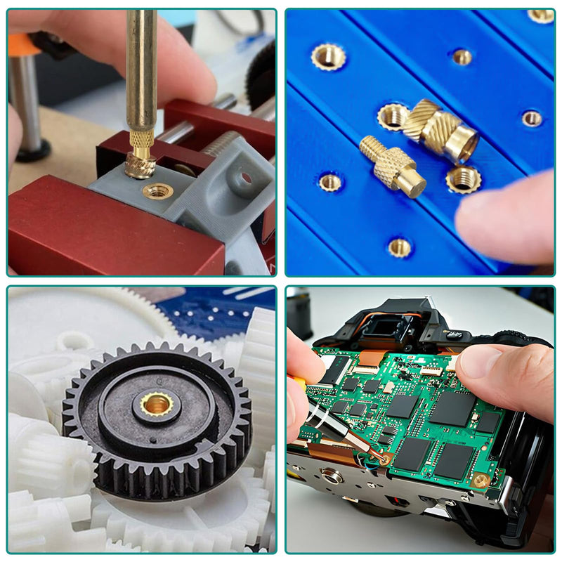 310-Piece Threaded Insert Soldering Tips Set, 100 W LCD Adjustable Temperature Soldering Iron with 6 Soldering Tips, 300 Thread Inserts M2 M2.5 M3 M4 M5 M6 M8 3D Print Melting Nuts etc