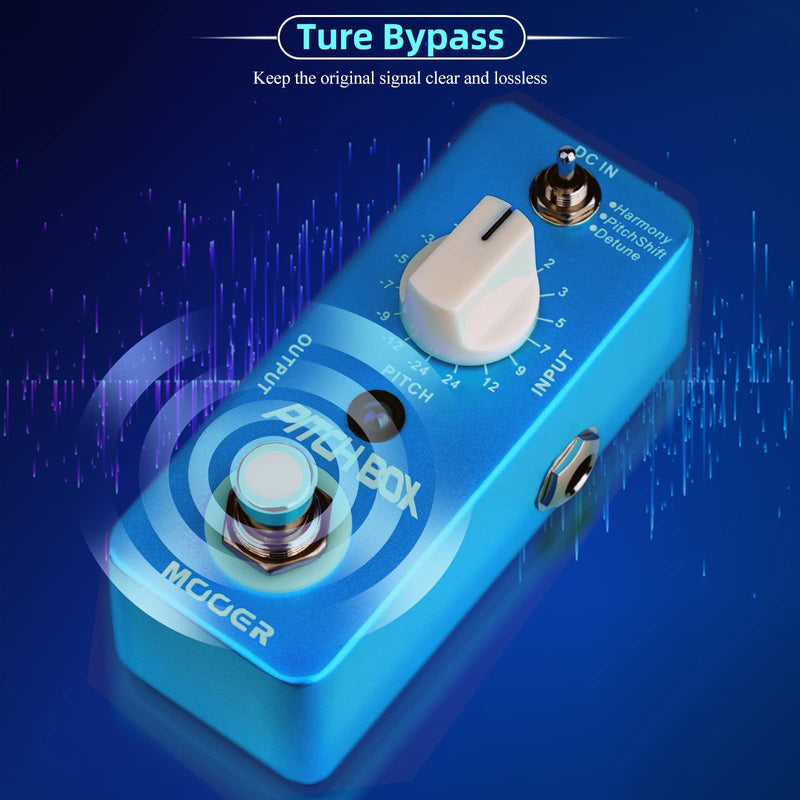 Mooer Drop Pitch Harmonizer Guitar Effect Box - MPS1 Octave Pitch Box Guitar Harmonizer Pedal with True Bypass