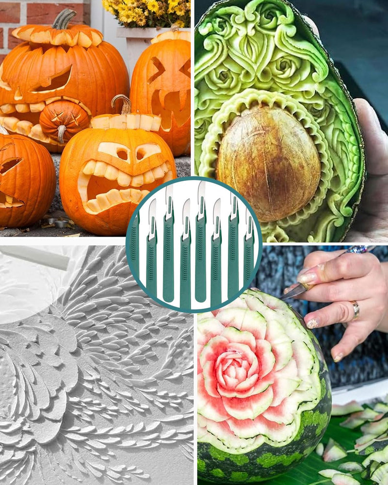 TPZORJX Pack of 10 Disposable Plastic Surgical Scalpel Knives, Disposable Scalpel Blade, Sterilised Disposable Scalpels with Protective Cap, Individually Packed Scalpels