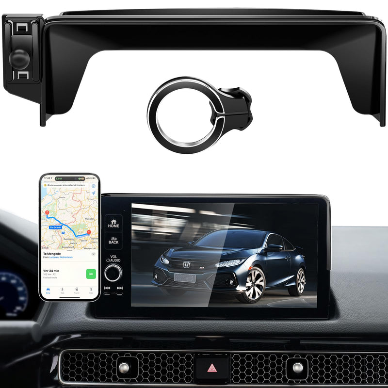 pop-tech Magnetic Phone Holder for Honda Civic 11th Gen 2022 2023 2024 2025 2026, 360° Car Screen Phone Mount Made for Civic Hatchback Sedan Touchscreen, Compatible with Magsafe iPhone Accessories for 2022-2026 Civic