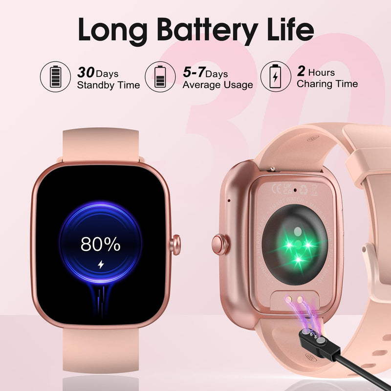 Csasan Smart Watch for Men Women(Answer/Make Call), 1.91" HD Screen Smartwatch Heart Rate/Sleep/Steps Monitor, Pink