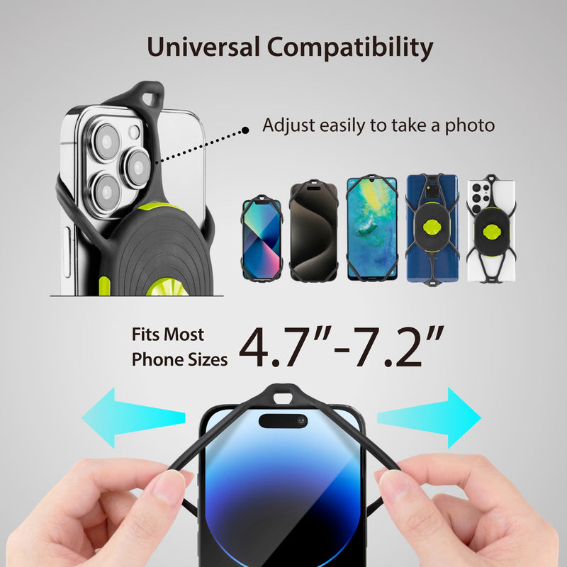 Bone Run + Bike Tie Connect Kit 2 - Magnetic, Running & Bike Phone Holders | Magnet Clasp, Quick Release & Rotatable, Comfortable Sport Armbands, Scratch-Free Bike Phone Mount, Fits 4.7" to 7.2" Phones