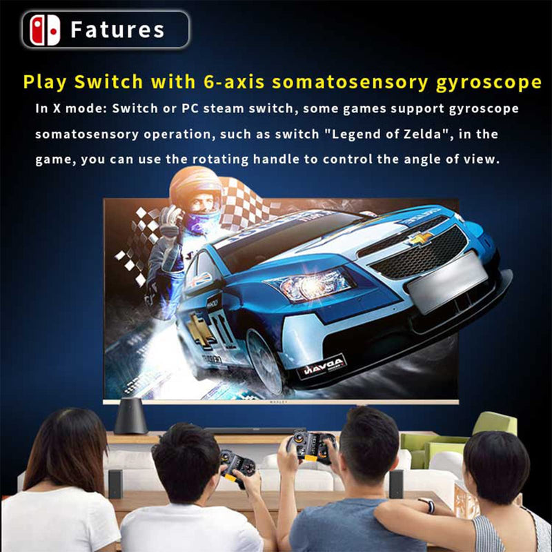 TJPD Wireless Mobil Phone Game Controller with Phone Holder, Compatible with iOS 13.4+, Android, Switch, PC, STEAM, TV Box. (Black) Black