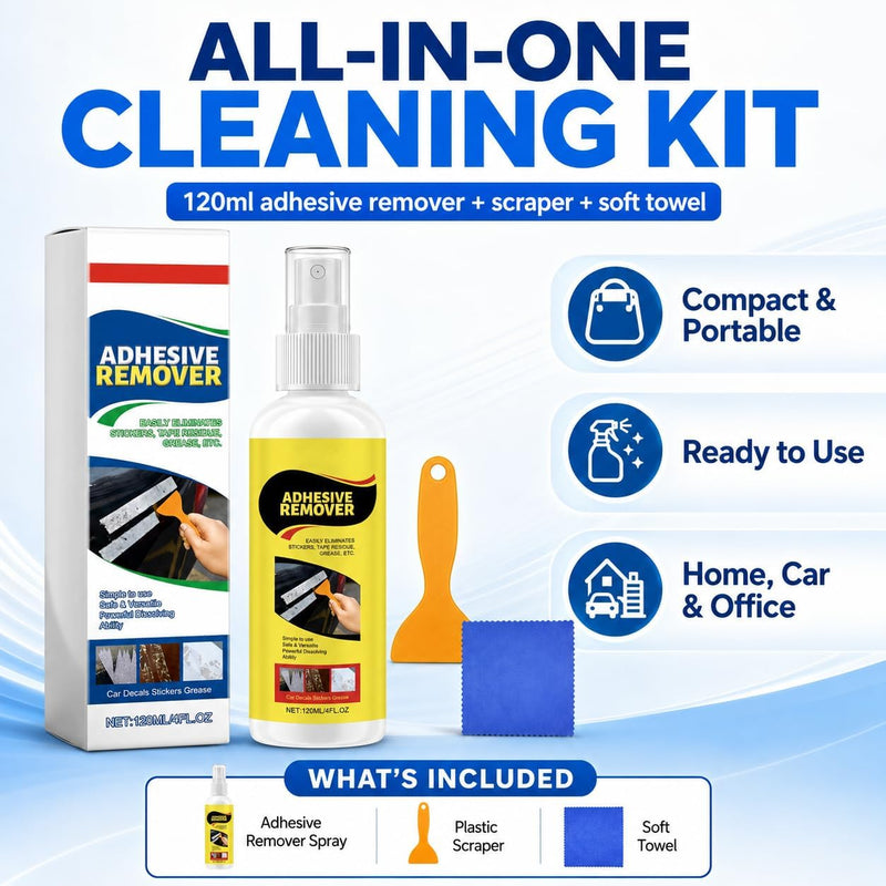Adhesive Remover, Label Remover, Superglue Remover, Quickly Removes Stubborn Labels, Label Remover, Adhesive Residues and Stickers from All Smooth Surfaces, 120 ml, 2 Pieces
