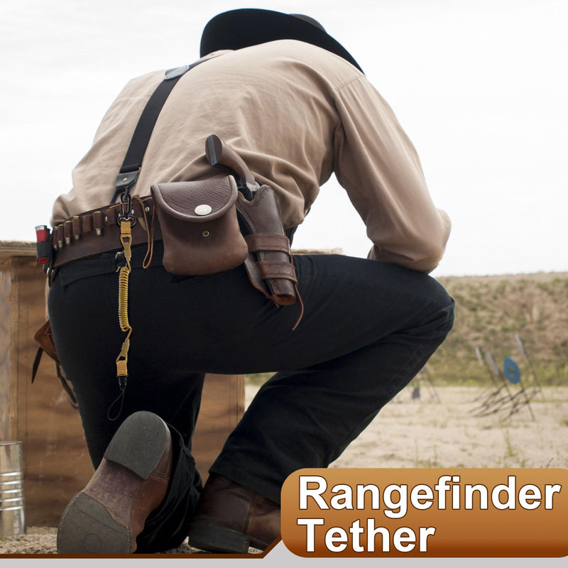 [AUSTRALIA] - Zonon 2 Pcs Rangefinder Tether Range Finder Tether Retractable Rangefinder Lanyard Coiled Equipment Lanyard for Hunting Khaki Small 