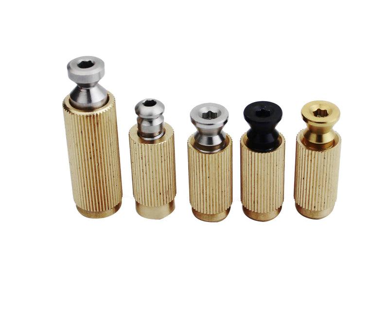 Guyker Tremolo Bridge Studs & Anchors Bridge Posts, Pure Steel and Brass Mounting Bolt Screw Inserts with 7mm Post Studs for Electric Guitar Tremolo System Bridge - Chrome, Set of 2
