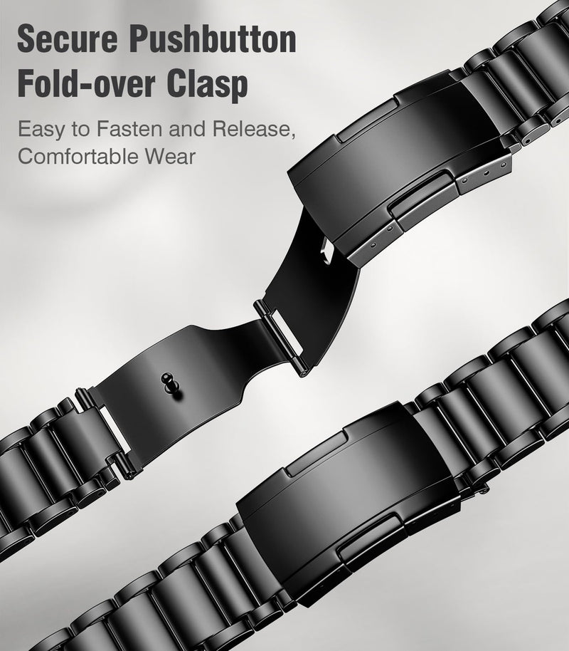 Upgraded Titanium Band Replacement Compatible with Apple Watch Band Ultra 3 Ultra 2/Ultra 49mm,iWatch Series 11/10 46mm,9/8/7 45mm,SE3/SE2/SE/6/5/4 44mm,3/2/1 42mm, Titanium Watch Band, Black