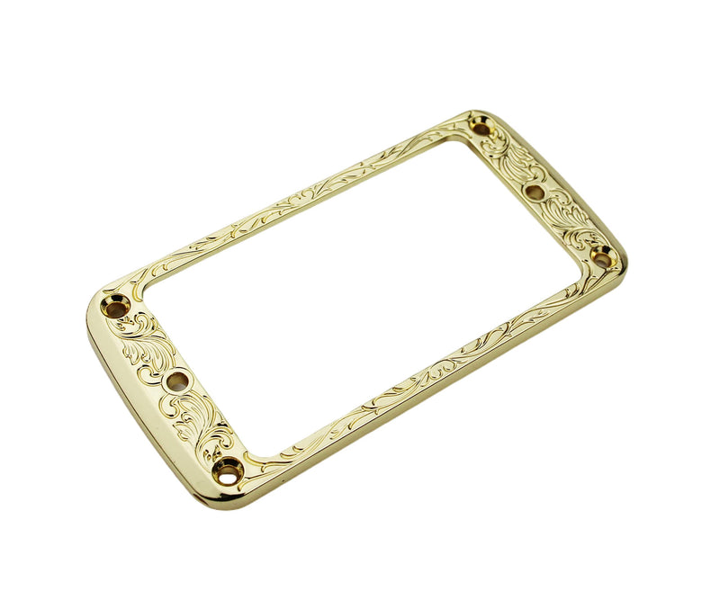 Guyker Metal Flat Humbucker Cover, Pickup Mounting Ring Set - Bridge Neck Pickups Frame Replacement Part for Electric Guitar or Precision Bass(2PCS, PR006 Gold) PR006, gold