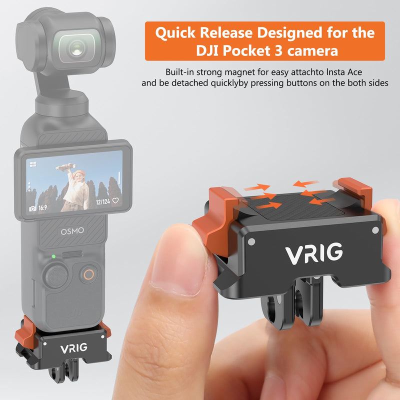 [AUSTRALIA] - VRIG Adapter Base for DJI Osmo Pocket3,PULUZ Dock Desktop Base Aluminum Alloy Bracket for DJI Osmo Pocket3 Accessories, 1/4 Screw Hole for Tripod, Handle or Selfie Stick 