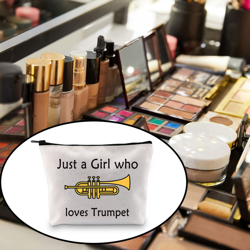 BLUPARK Trumpeter Gift Trumpet Girl Cosmetic Bag Just a Girl Who Loves Trumpet Cornet Gift for Trumpet Lover (Girl who loves Trumpet)