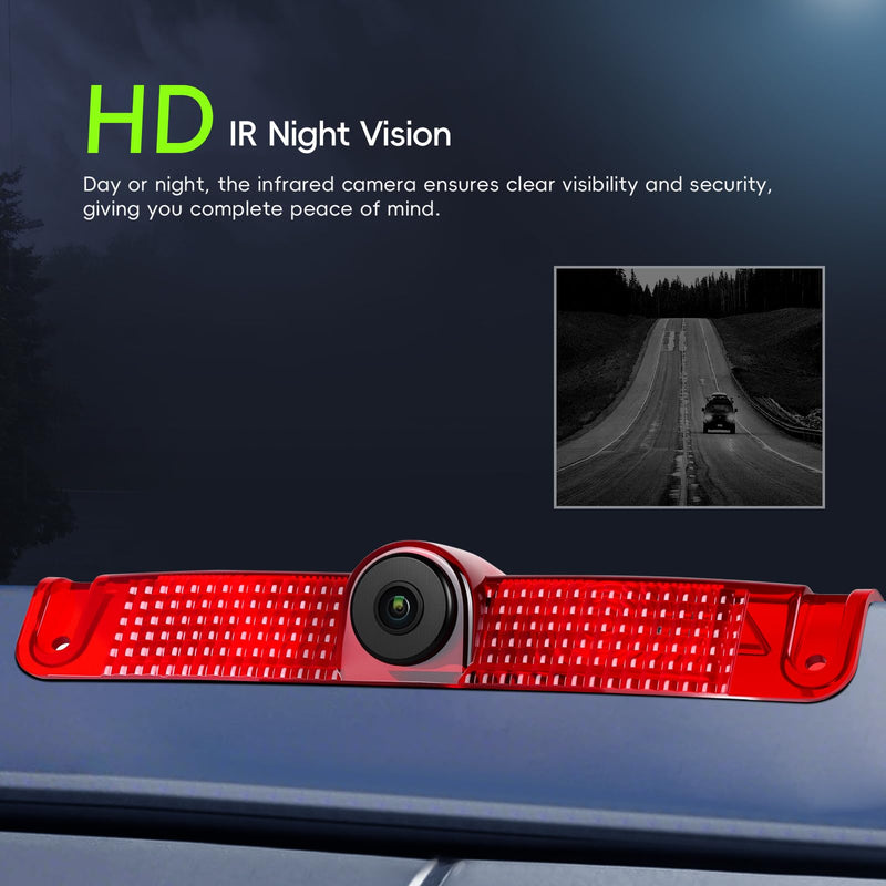 Back Up Rear View Camera for Chevrolet Chevy Express Van/GMC Savana Van 2003-2017 Parking Assist Reverse Camera AHD/CVBS Night Vision Wide Angle Waterproof Brake Light Roof Mount Cam