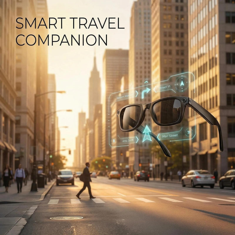 Nexlenz Smart Camera Sunglasses, 8MP POV Video Recording Glasses for Travel, Daily Use & Outdoor Activities, AI Object Recognition, Voice Translation, Bluetooth Audio, Built-in Storage