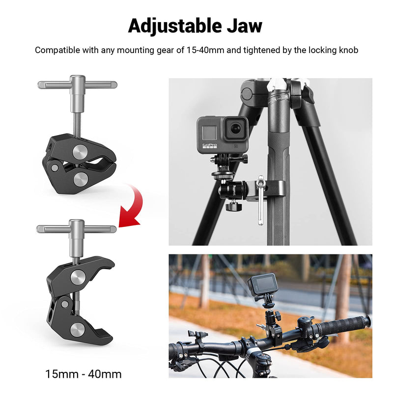[AUSTRALIA] - SmallRig Super Clamp Mount with Mini Ball Head Mount, Hot Shoe Adapter with 1/4 Screw for LCD Field Monitor, LED Lights, Flash, Microphone, for Gopro, for DJI Action 2, for Insta360 