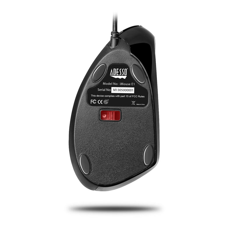 Adesso iMouseE1 - Vertical Ergonomic Illuminated Optical 6-Button USB Mouse - Right Hand Orientation, Black