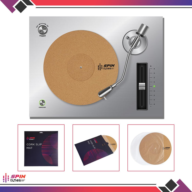 Turntable Mat, Cork Turntable Mat to Enhance Your Audio, Anti-Static 12 Inches Vinyl Cork Mat with 3mm Thickness, vinyl record Accessories