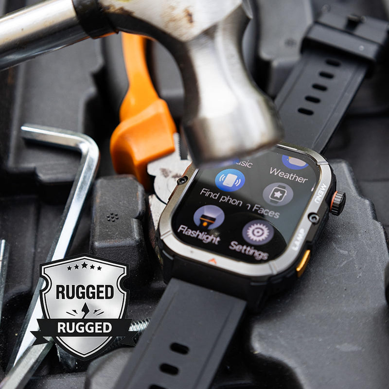 AGM Legion 3 Military Smart Watch, AMOLED, Bluetooth Call, Flashlight | MIL-STD-810H, 5ATM+IP68, 100+ Sport Modes, Strava Compatible, 10-Day Battery, 22mm Universal Band