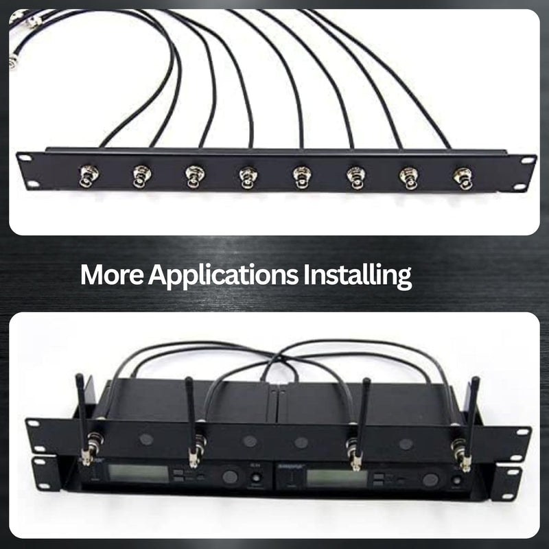 Universal 8-Port Antenna Distribution System for Wireless Microphone Receivers Installing on 1U 19" Audio Rack Mount Kit