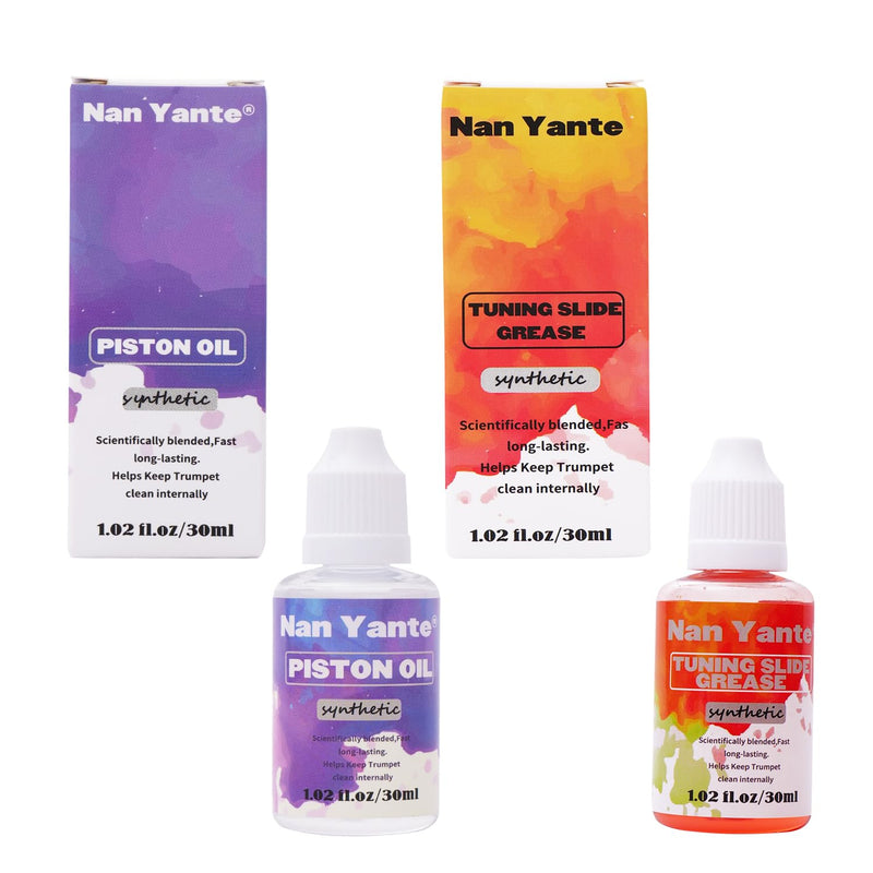 Premium Synthetic Tuning Slide Grease Oil +Valve Oil/Piston Oil for Trumpet, Trombone, French Horn, Tuba, Euphonium & other Brass Instruments,30ml (1.02 fl. Oz)/each bottle