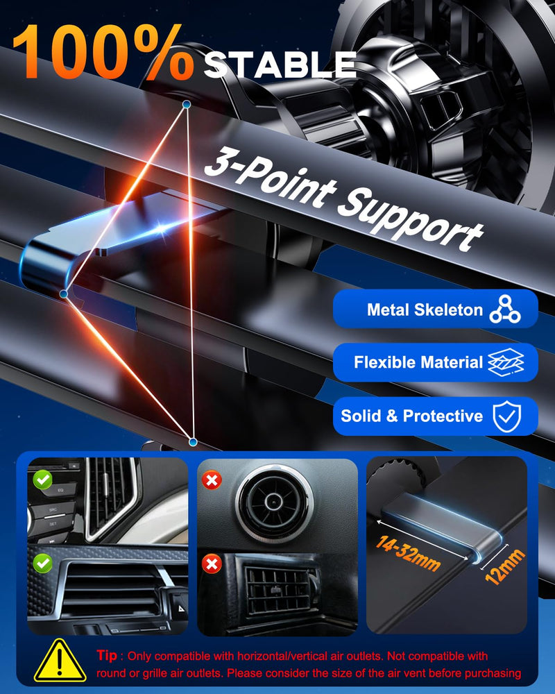 for MagSafe Car Mount Charger TEC Fan Cooling Magnetic Wireless Car Charger | Strong Magnet 15W Fast Charging Air Vent Car Phone Holder Bracket for Your Car for iPhone 17 16 15 14 13 12 Samsung & Android Black 1
