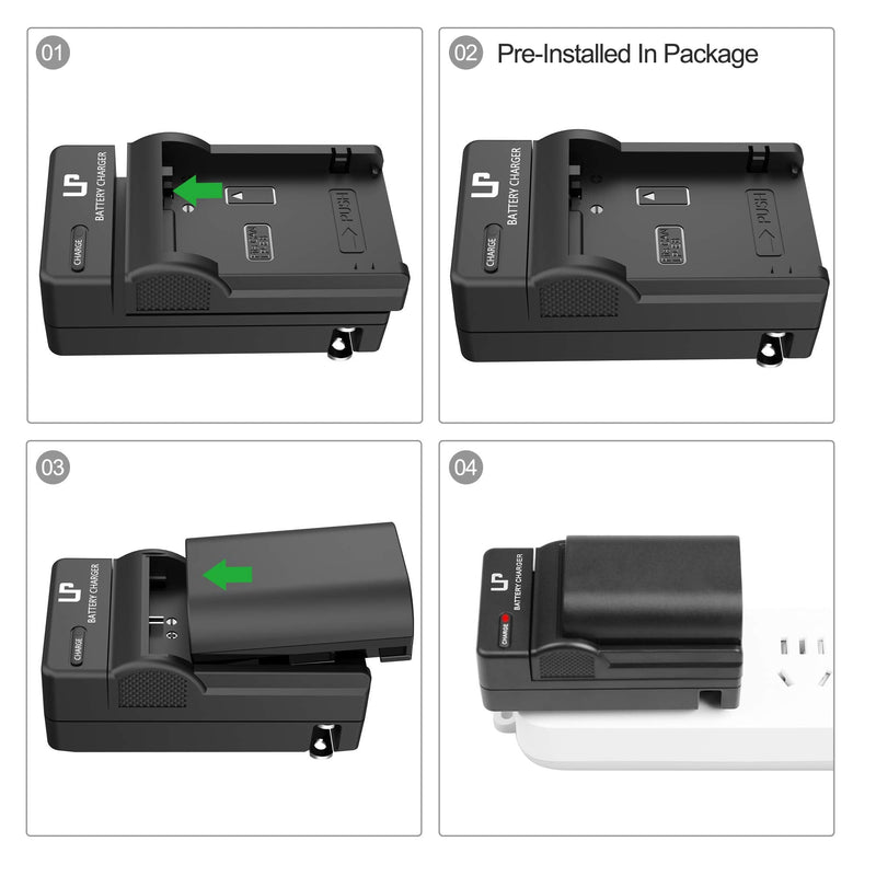 LP LP-E8 Battery Charger, Charger Compatible with Canon EOS Rebel T2i, T3i, T4i, T5i, 550D, 600D, 650D, 700D, Kiss X4, X5, X6i, X7i Cameras & More (Not for T2 T3 T4 T5) Basic charger