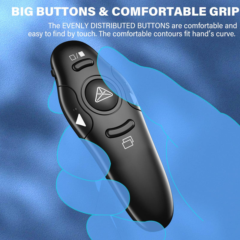 [AUSTRALIA] - 2-in-1 USB Type C Presentation Clicker Wireless Presenter Remote Clicker for PowerPoint Presentations with Laser Pointer, RF 2.4GHz USB C PowerPoint Clicker Slide Advancer for Computer/Mac/Laptop 