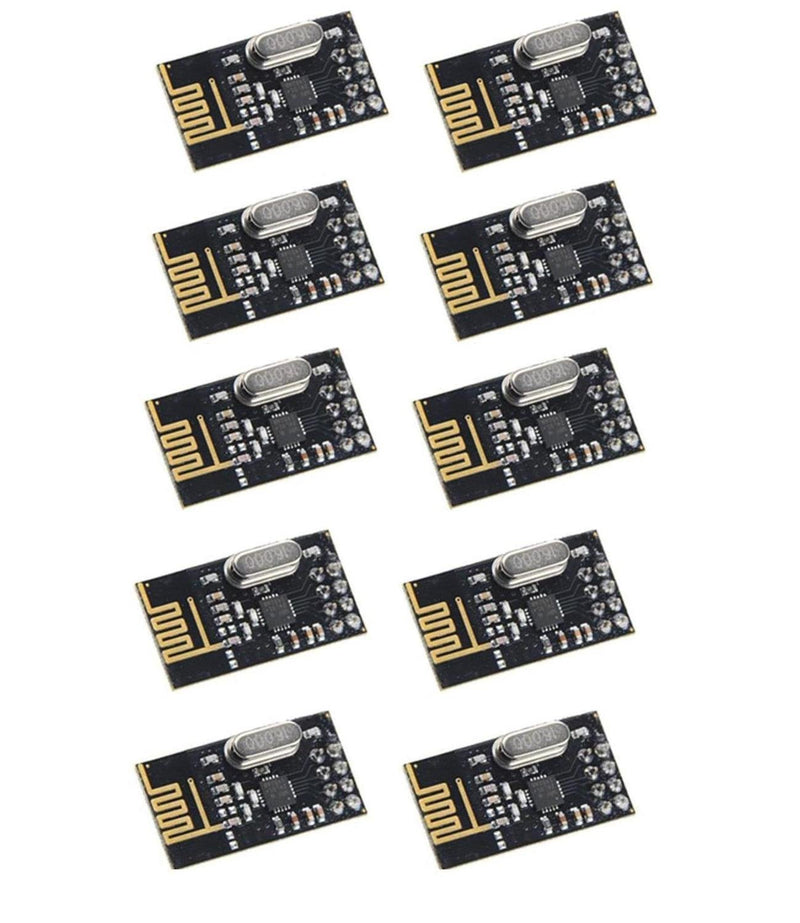 MakerFocus nRF24L01+ Wireless Transceiver Module 10pcs | RF Transceiver Module, 2.4GHz ISM Band, Onboard Antenna for Arduino, DIY Remote Control, IoT Wireless Projects