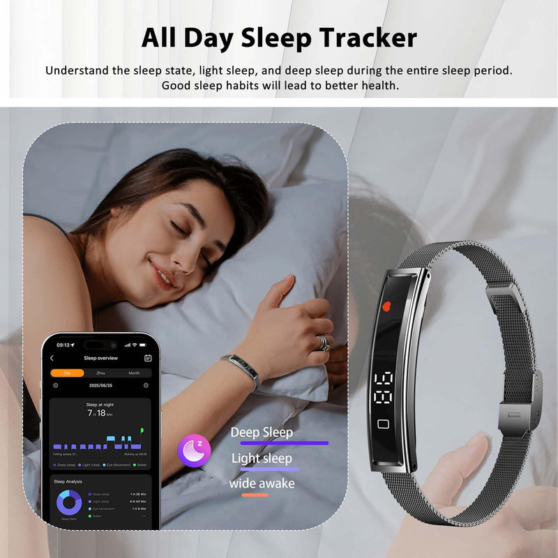 Smart Bracelet Fitness Tracker B3 & Cremation Ashes Cross Necklace Set, 5ATM Waterproof Health Tracker Band with 24/7 Heart Rate Sleep Monitor & Stainless Steel Memorial Urn Pendant with Fillin