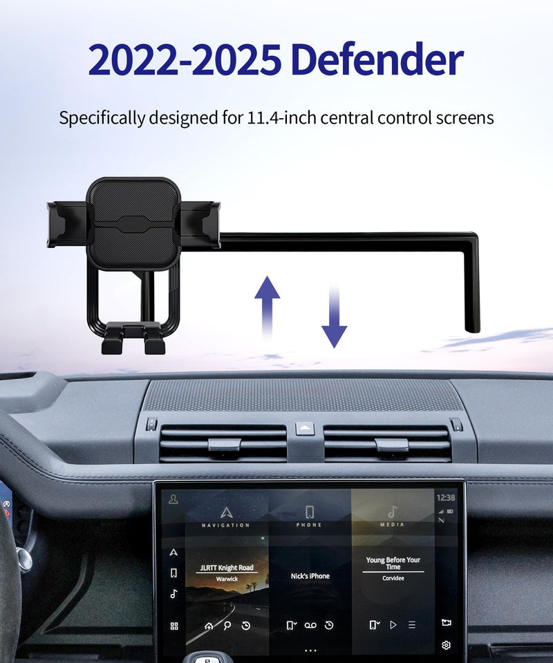 Auto Clamp Car Phone Holder for Land Rover Defender 2022-2025, 11.4" Screen | Magsafe Accessories Fast Charging Magnetic cell phone Holder Clip Compatible with iPhone Android, 3D Fit Vehicle Phone Stand